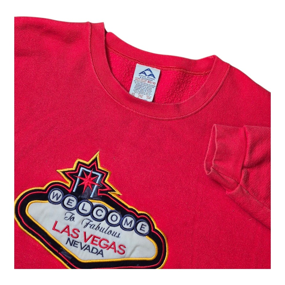 VTG Alstyle Apparel‎ Men's 2XL Red Sweatshirt Welcome to Las Vegas
